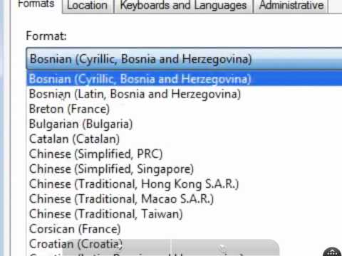 bosnia (region) - how to change windows 7 Region and Language format to Bosnian (Latin, Bosnia and Herzegovina)