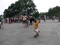 Jack doing flip-flops in front of Notre Dame