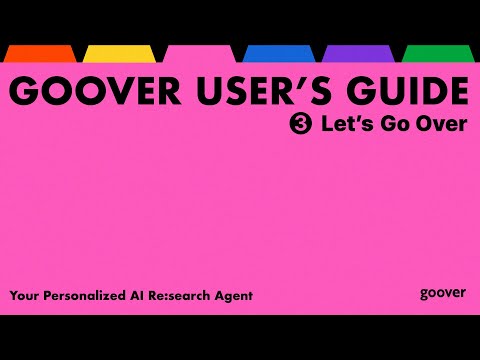 [GOOVER] User's Guide 3. Let's Go Over