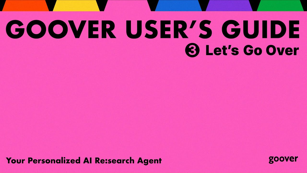 [GOOVER] User's Guide 3. Let's Go Over