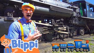 Blippi Explores A Steam Train  Learning Trains For