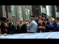 Bury FC open top bus celebrations on The Rock