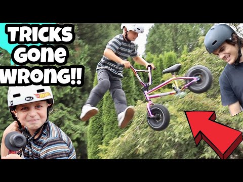 New Mini BMX Bike Tricks!! *GONE WRONG!*
