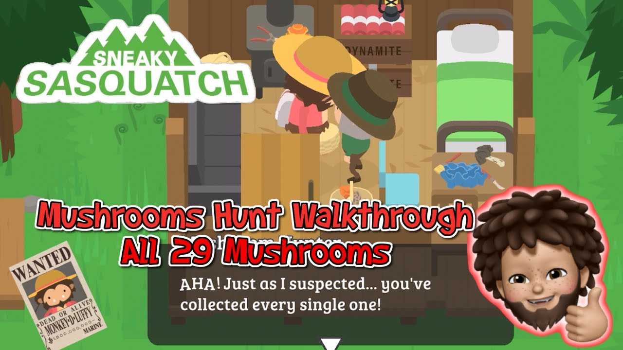 Sneaky Sasquatch  Mushroom Hunting - All 29 Gotcha