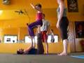 Acroyoga Back walk over to foot seat