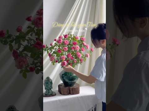 Bình Cắm Hoa Dáng Bầu Gốm Tùng Bát Tràng Cao 23cm