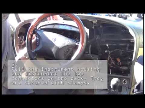(SAAB 9-5) Disassembly/reassembly of instrument panel, replacement lamps instrument housing