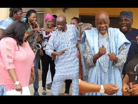 95 yrs Actor Baba Agbako Dance Like A Young Boy As Foluke Daramola,Yomi SURPRISE Him On His BIRTHDAY
