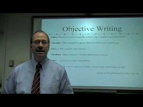 how to write objectives