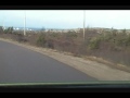 Fogo Island through a dirty windshield