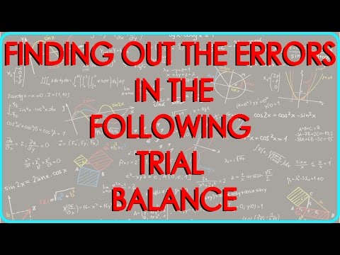 how to locate errors in trial balance