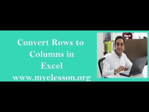 how to turn excel row into a column