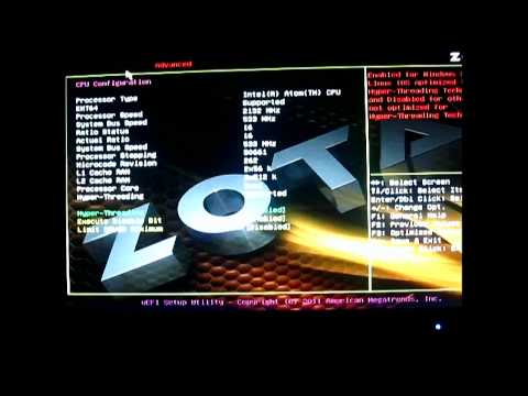 how to boot zotac zbox from usb