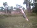super jump acroos whole yard