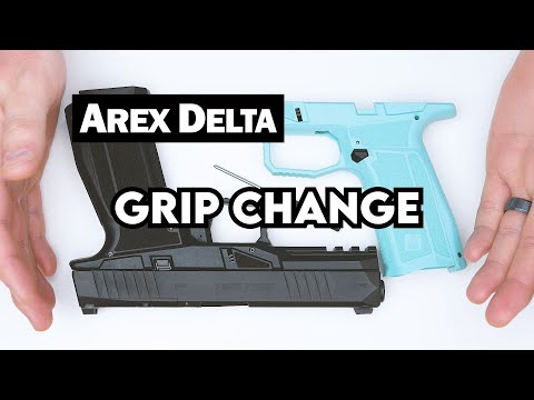 Ukázka snadné výměny rukojeti u pistole Arex Delta M