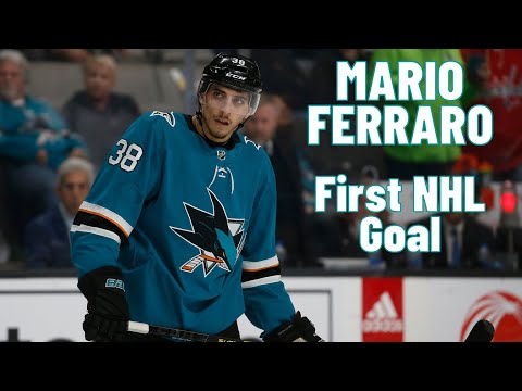 Mario Ferraro #38 (San Jose Sharks) first NHL goal 28/12/2019