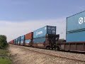 BNSF 8635 leads a stack train east, Channahon, IL. Nice RS3L