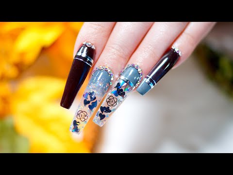 Gothic Floral Nail Tutorial - Halloween Inspired