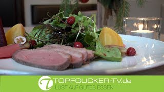 Marinierte Gänsebrust | Cumberlandsauce | Wintersalate | Cranberry Dressing | Rezeptempfehlung Topfgucker-TV Marinierte Gänsebrust | Cumberlandsauce | Wintersalate | Cranberry Dressing | Rezeptempfehlung Topfgucker-TV