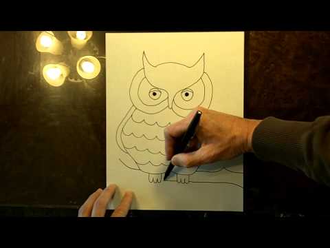 how to draw owl step by step