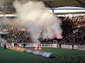 feuerwerk im block des ksc ** vfb stuttgart   karlsruher sc