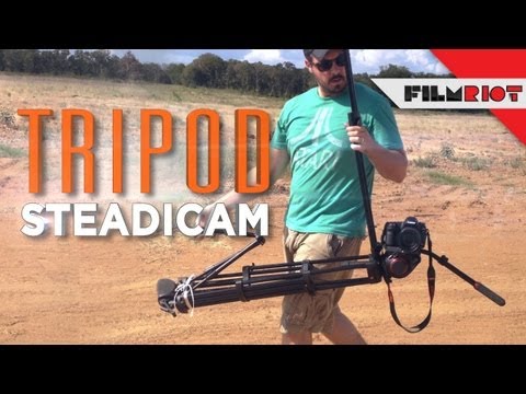 filmriot - See how to get some smooth shots using only the gear you have right now! Original video for the Tripod Steadicam: http://www.bit.ly/originalgangsta Original ...