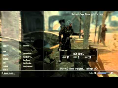 how to quickly level up smithing in skyrim