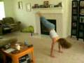 Cheerleader Gymnast Doing Backhandspring Back Tuck Standing