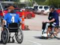 Wheelchair Softball Fall at First Base