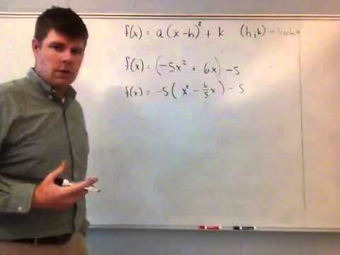 how to turn a quadratic into vertex form