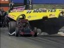 2001 nhra advance auto parts nationals al hofman driving jim dunn's mooneyes funny car blows up