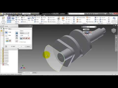 Autodesk Inventor 2012 V12 MERLIN ENGINE pt1 the crankshaft