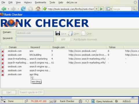 Google Rank Checker Tool von SEO Book
