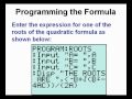 Programming the Quadratic Formula on the TI84 Calculator