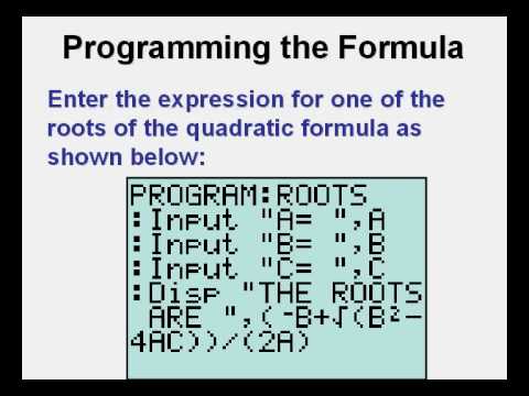 how to use the quadratic formula on a ti-84 plus
