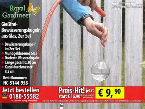 Royal Gardineer Gießfrei-Bewässerungskugeln aus Glas, 2er-Set