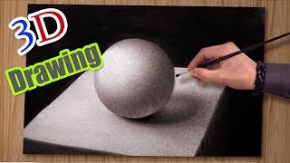 Drawing in 3D ! Timelapse /How To Draw a realistic ball