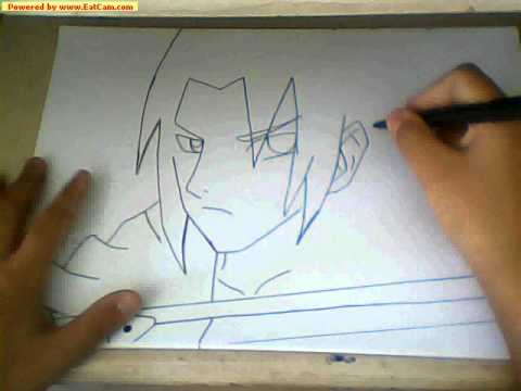 how to draw uchiha sasuke step by step