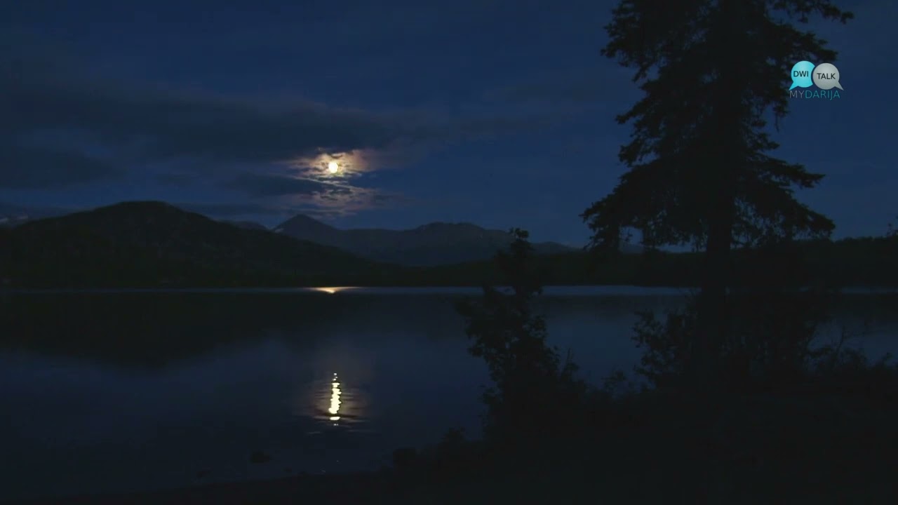 Beautiful sounds of Lake at night, Deep Sleep and Relaxation, Mountain view 5 hours, Night Sounds