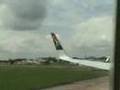 Boeing 737-700 wing tipping over a utility truck
