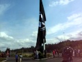 Raising a huge POW/MIA Flag