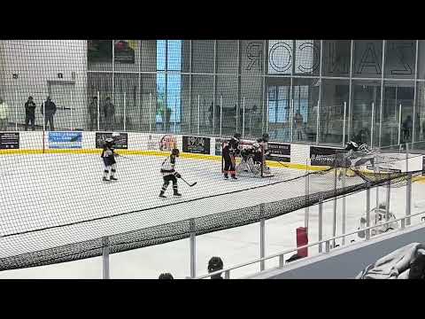 Blake with quick release scores his first goal for Stayner Siskins