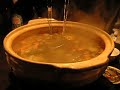台湾で食べた鍋料理。海鮮物を食べた鍋で牛肉のしゃぶしゃぶを食べた。