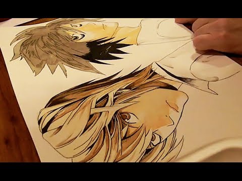 how to draw l's face from death note