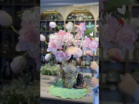 Bình Cắm Hoa Dáng Lục Bình Vẽ Tay Gốm Tùng Bát Tràng Cao 34cm