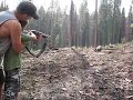 dominic carey's first time shooting a shotgun. but he did hit it