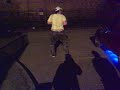 Fat boy dancing down keyline