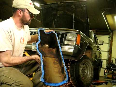 how to remove jeep xj oil pan