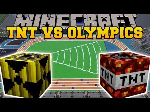 TOO MUCH TNT MOD VS TNT OLYMPICS - Minecraft Mods Vs Maps (Nukes, Meteors, TNT)
