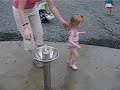 here is grace playing in the water area at our local science museum.